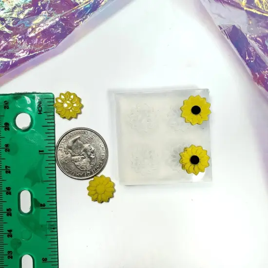 Sunflower Stud Earring Silicone Mold(B11) {4}