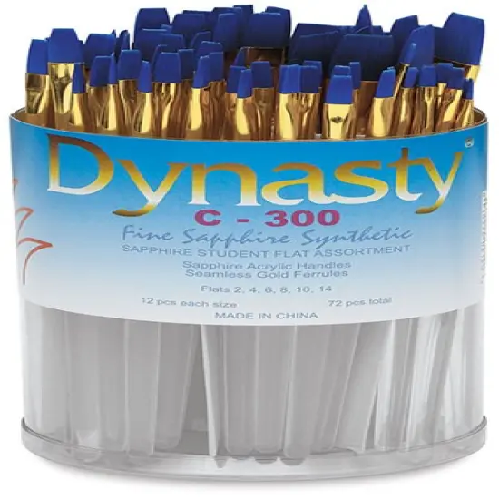 Dynasty Fine Sapphire Synthetic Brush Set - Flat, Canister of 72 {2}