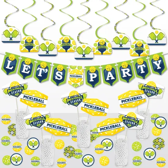 Big Dot of Happiness Let&rsquo;s Rally - Pickleball - Birthday or Retirement Party Supplies Decoration Kit - Decor Galore Party Pack - 51 Pieces {1}