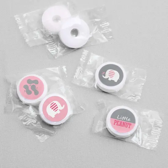 Big Dot of Happiness Pink Elephant - Girl Baby Shower or Birthday Party Round Candy Sticker Favors - Labels Fits Chocolate Candy (1 sheet of 108) {4}