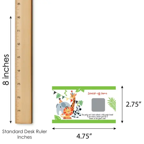 Big Dot of Happiness Jungle Party Animals - Safari Zoo Animal Birthday Party or Baby Shower Game Scratch Off Cards - 22 Count {7}
