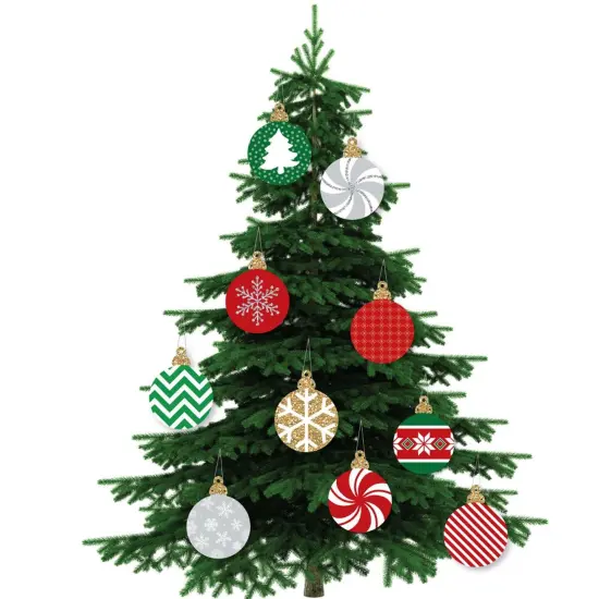 Big Dot of Happiness Hanging Ornaments - Outdoor Holiday and Christmas Hanging Porch & Tree Yard Decorations - 10 Pieces {3}