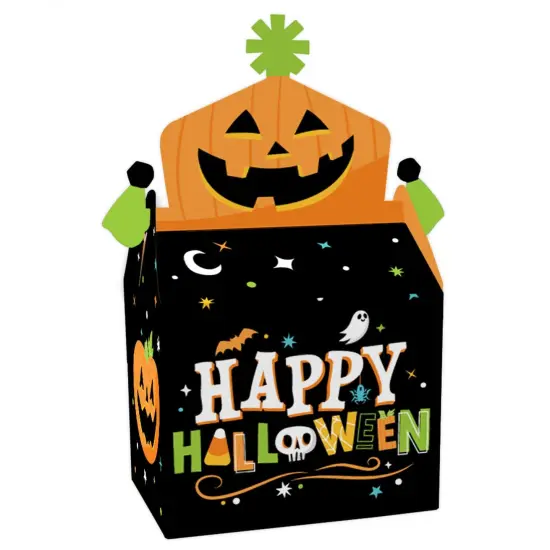 Big Dot of Happiness Jack-O'-Lantern Halloween - Treat Box Party Favors - Kids Halloween Party Goodie Gable Boxes - Set of 12 {1}