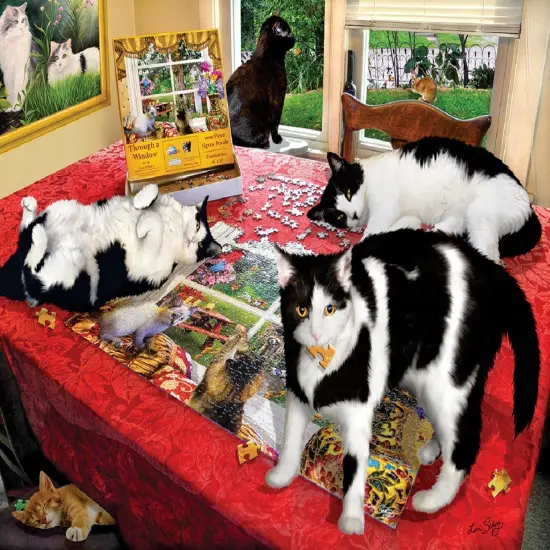 Sunsout Who let the Cats Out 1000 pc Jigsaw Puzzle 35151 {1}