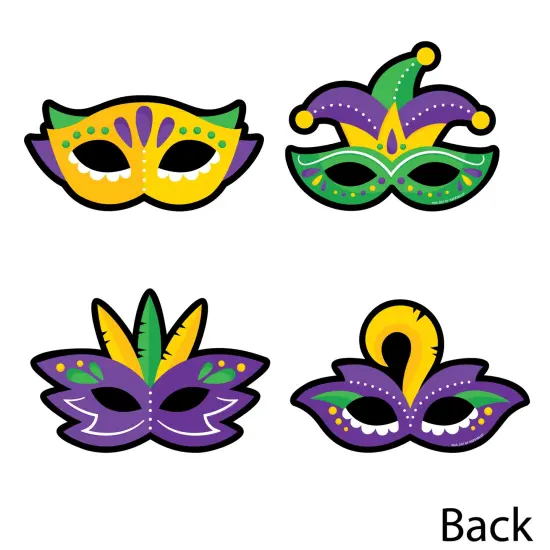 Big Dot of Happiness Colorful Mardi Gras Mask - Decorations DIY Masquerade Party Essentials - Set of 20 {4}