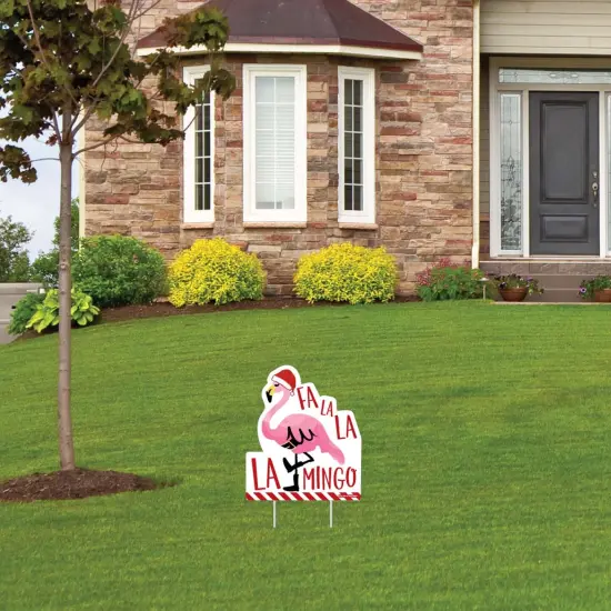 Big Dot of Happiness Flamingle Bells - Outdoor Lawn Sign - Tropical Christmas Party Yard Sign - 1 Piece {4}