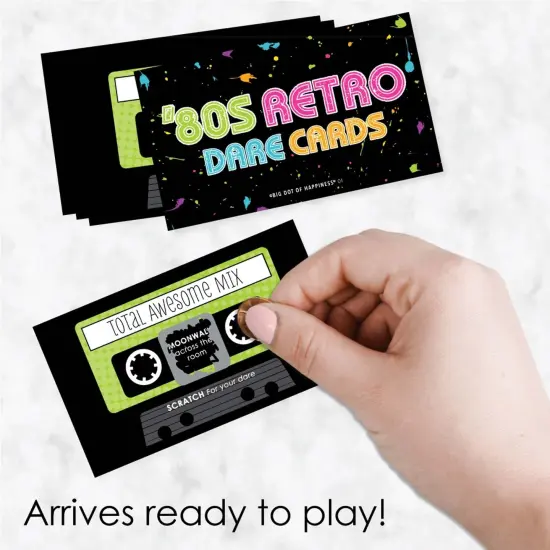 Big Dot of Happiness 80's Retro - Totally 1980s Party Game Scratch Off Dare Cards - 22 Count {3}
