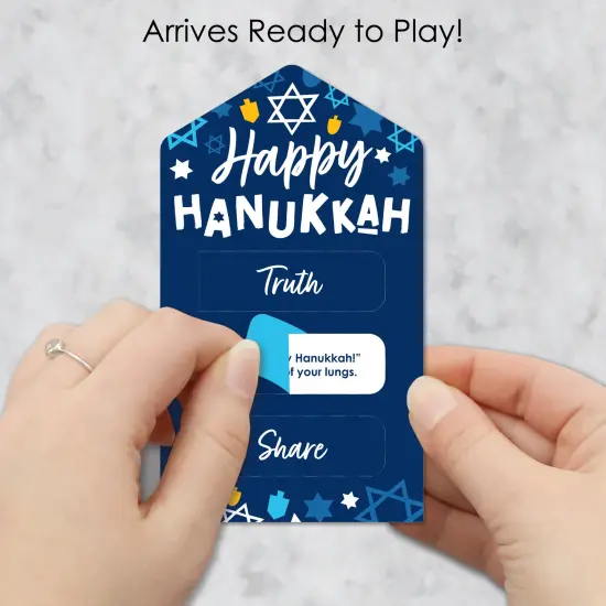 Big Dot of Happiness Hanukkah Menorah - Chanukah Holiday Party Game Pickle Cards - Truth, Dare, Share Pull Tabs - Set of 12 {3}