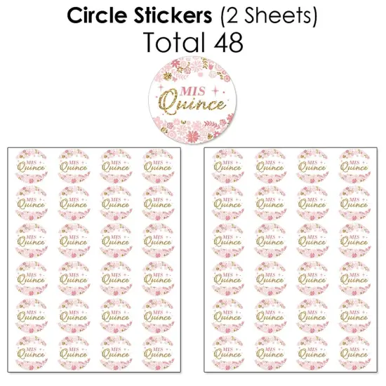 Big Dot of Happiness Mis Quince Anos - Quinceanera Sweet 15 Birthday Party Candy Favor Sticker Kit - 304 Pieces {7}