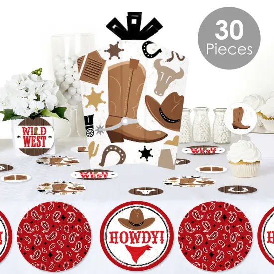 Big Dot of Happiness Western Hoedown - Wild West Cowboy Party Decor and Confetti - Terrific Table Centerpiece Kit - Set of 30 {3}