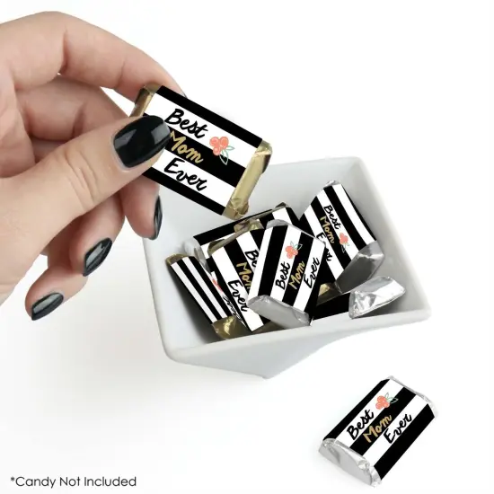 Big Dot of Happiness Best Mom Ever - Mini Candy Bar Wrapper Stickers - Mother's Day Party Small Favors - 40 Count {3}