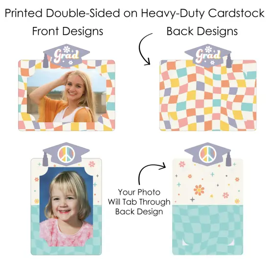 Big Dot of Happiness Groovy Grad - Hippie Graduation Party Picture Centerpiece Sticks - Photo Table Toppers - 15 Pieces {7}