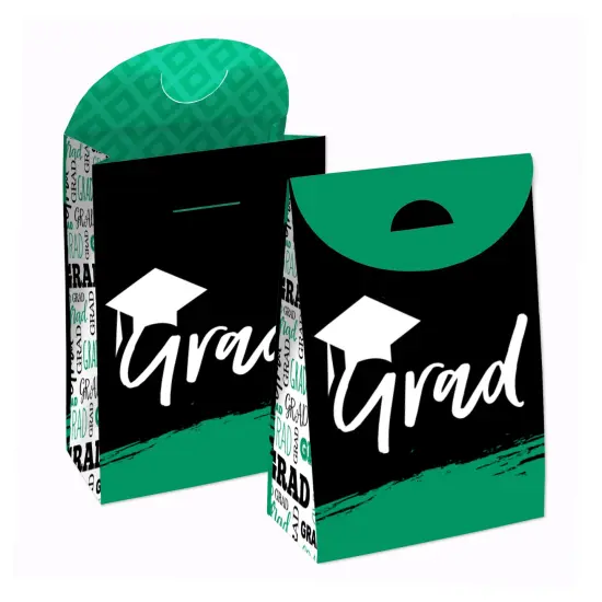 Big Dot of Happiness Green Grad - Best is Yet to Come - Green Graduation Gift Favor Bags - Party Goodie Boxes - Set of 12 {1}