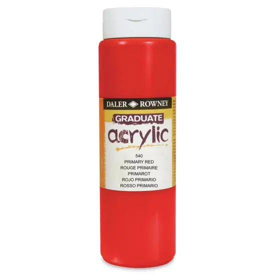 Daler-Rowney Graduate Acrylics - Primary Red, 500 ml bottle {1}