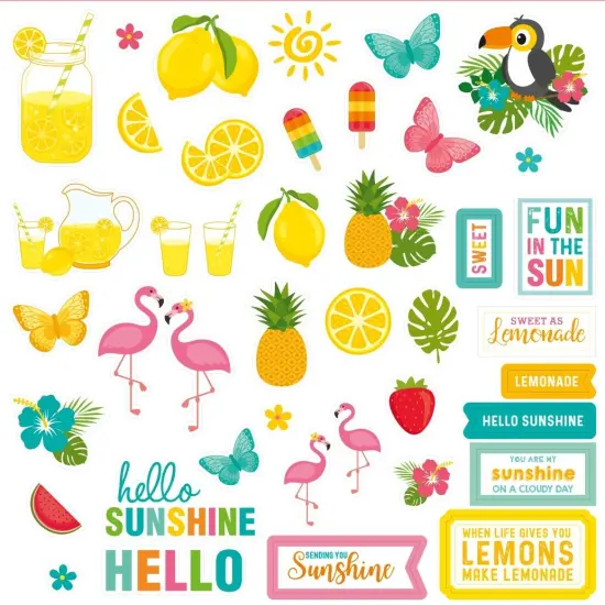 Little Birdie Ephemera Embellishment 82/Pkg-Sunshine & Lemonade {4}