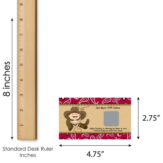 Big Dot of Happiness Little Cowboy - Western Baby Shower or Birthday Party Game Scratch Off Cards - 22 Count {7}