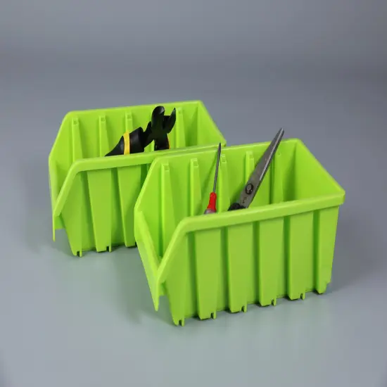 Plastic Storage Stacking Bins Green Single {3}