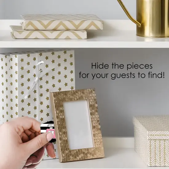 Big Dot of Happiness Paris, Ooh La La - Paris Themed Baby Shower or Birthday Party Scavenger Hunt - 1 Stand and 48 Game Pieces - Hide and Find Game {4}