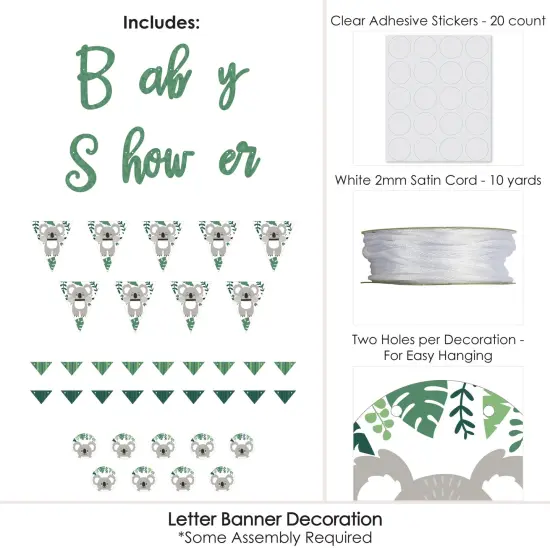 Big Dot of Happiness Koala Cutie - Bear Baby Shower Letter Banner Decoration - 36 Banner Cutouts and Baby Shower Banner Letters {6}