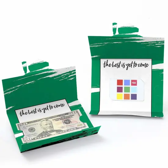 Big Dot of Happiness Green Grad - Best is Yet to Come - Green Graduation Party Money and Gift Card Holders - Set of 8 {3}
