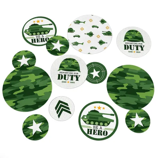 Big Dot of Happiness Camo Hero - Army Military Camouflage Party Giant Circle Confetti - Party Decorations - Large Confetti 27 Count {1}