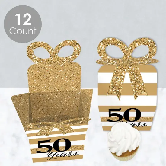 Big Dot of Happiness We Still Do - 50th Wedding Anniversary - Square Favor Gift Boxes - Anniversary Party Bow Boxes - Set of 12 {4}
