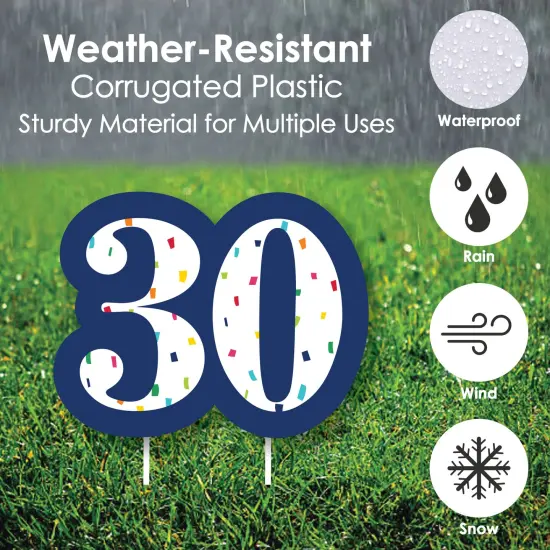Big Dot of Happiness 30th Birthday - Cheerful Happy Birthday - Lawn Decorations - Outdoor Thirtieth Birthday Party Yard Decorations - 10 Piece {6}