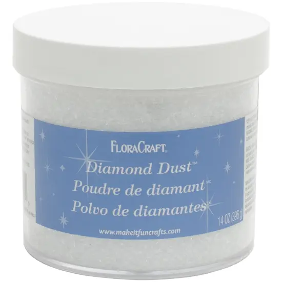 FloraCraft Diamond Dust Glitter 14oz-Clear Glass {1}
