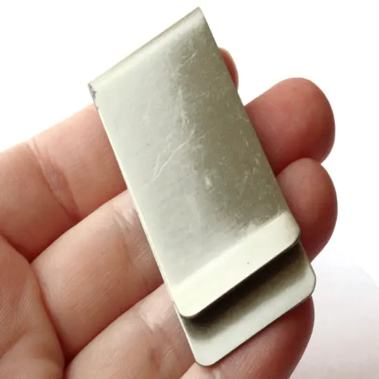 Vintage Silver Money Clip with Texas Sports Hall of Fame Logo {4}