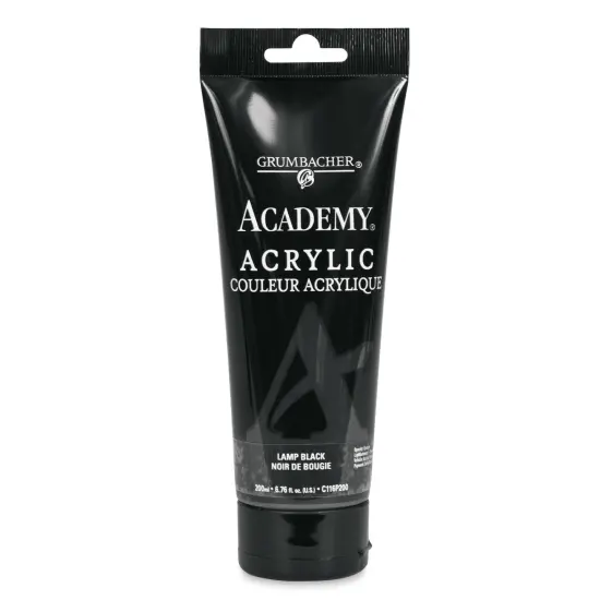Grumbacher Academy Acrylic - Lamp Black, 200 ml tube {1}