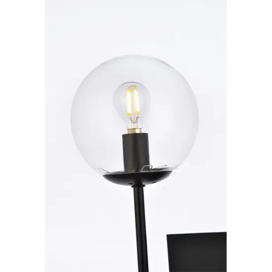 Neri 1 light black and clear glass wall sconce {4}