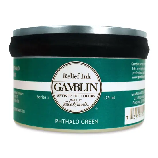 Gamblin Artist's Colors Relief Ink - Phthalo Green, 175 ml {1}
