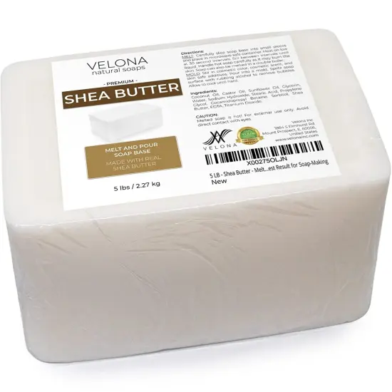 5 LB - Shea Butter - Melt and Pour Soap Base by Velona | SLS/SLES Free | Natural Bars for The Best Result for Soap-Making {4}