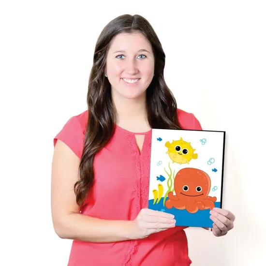 Big Dot of Happiness Under the Sea Critters - Nursery Wall Art and Kids Room Decorations - Christmas Gift Ideas - 7.5 x 10 inches - Set of 3 Prints {7}