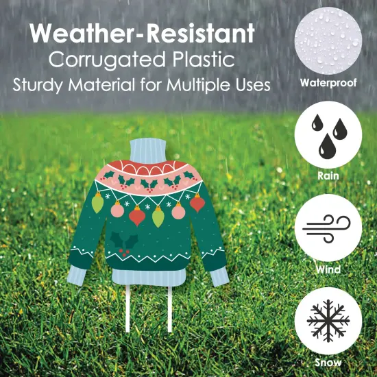 Big Dot of Happiness Colorful Christmas Sweaters - Sweater Lawn Decorations - Outdoor Ugly Sweater Holiday Party Yard Decorations - 10 Piece {6}