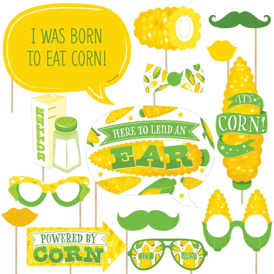 Big Dot of Happiness It's Corn - Fall Harvest Party Photo Booth Props Kit - 20 Count {1}