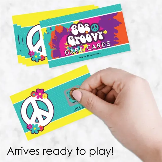 Big Dot of Happiness 60's Hippie - 1960s Groovy Party Game Scratch Off Dare Cards - 22 Count {3}