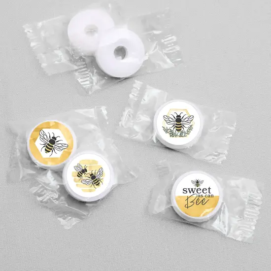 Big Dot of Happiness Little Bumblebee - Bee Baby Shower or Birthday Party Round Candy Sticker Favors - Labels Fits Chocolate Candy (1 sheet of 108) {4}