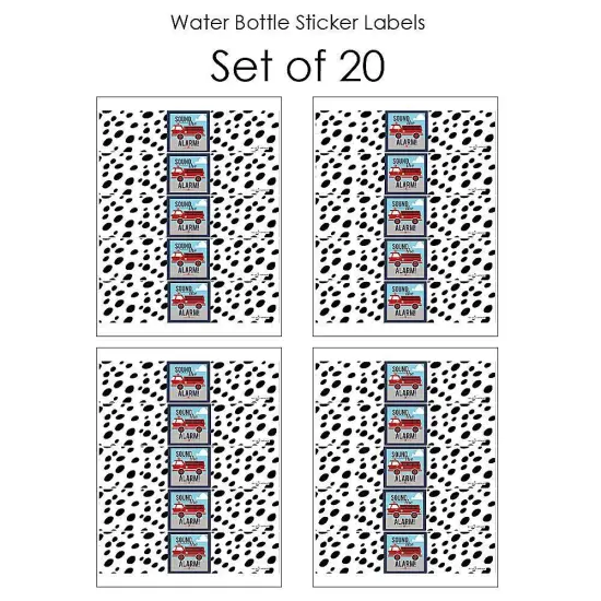 Big Dot of Happiness Fired Up Fire Truck - Firefighter Firetruck Baby Shower or Birthday Party Water Bottle Sticker Labels - Set of 20 {4}