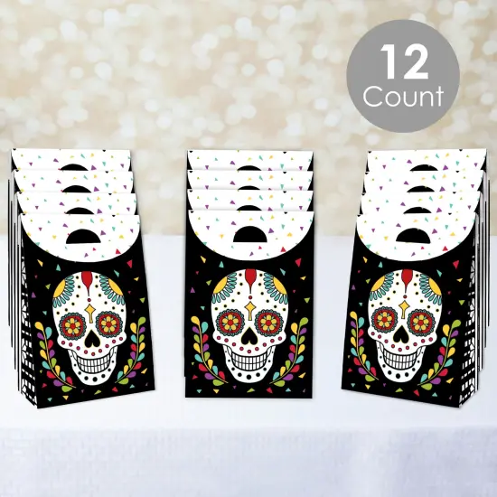 Big Dot of Happiness Day of the Dead - Halloween Sugar Skull Gift Favor Bags Party Goodie Boxes - Set of 12 {3}