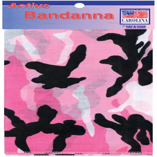 Carolina Hav-A-Hank Camouflage Bandanna 22"X22"-Pink {1}