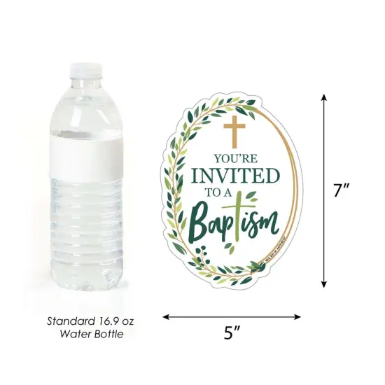 Big Dot of Happiness Baptism Elegant Cross - Shaped Fill-in Invitations - Religious Party Invitation Cards with Envelopes - Set of 12 {6}