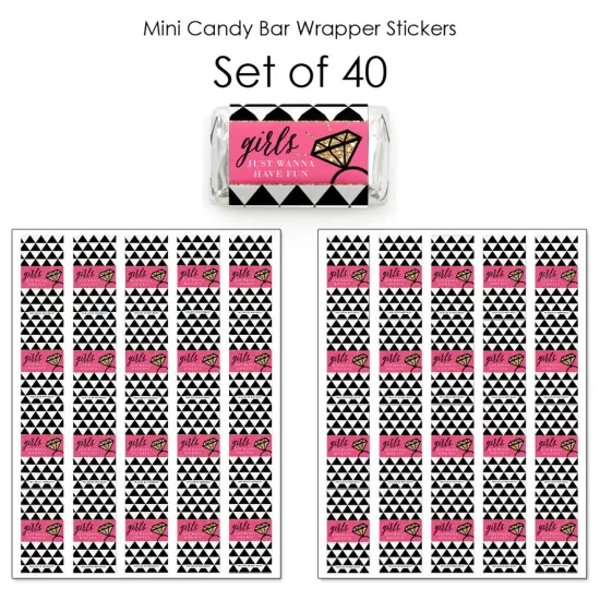 Big Dot of Happiness Girls Night Out - Mini Candy Bar Wrapper Stickers - Bachelorette Party Small Favors - 40 Count {4}