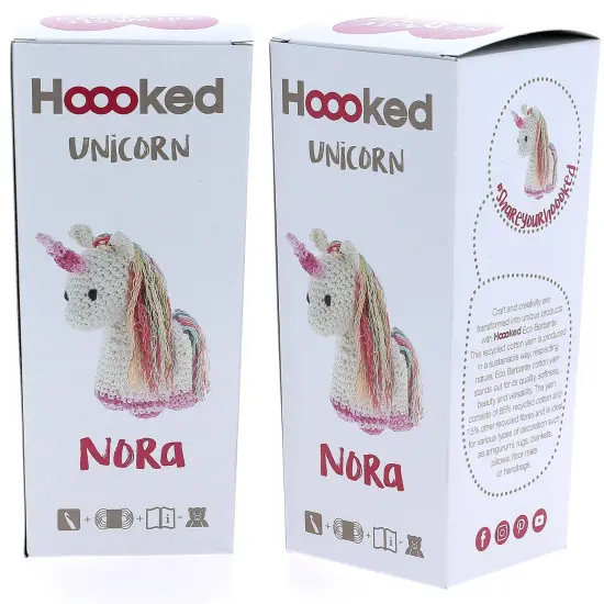 Multipack of 2 - Hoooked Unicorn Nora Yarn Kit W/Eco Barbante Yarn-Off White {1}