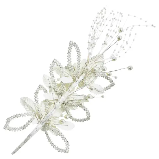 Vintage Bridal Cascade Flower Spray Ivory {3}