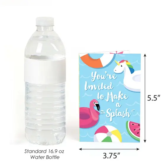 Big Dot of Happiness Make a Splash - Pool Party - Fill-in Summer Swimming Party or Birthday Party Invitations (8 Count) {4}