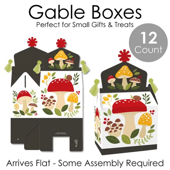 Big Dot of Happiness Wild Mushrooms - Treat Box Party Favors - Red Toadstool Party Goodie Gable Boxes - Set of 12 {7}