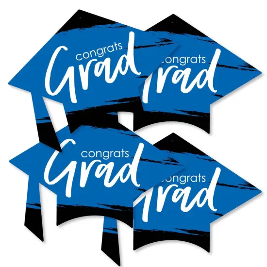 Big Dot of Happiness Blue Graduation - Grad Cap Decorations DIY Party Essentials - Set of 20 {1}
