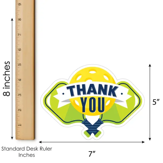 Big Dot of Happiness Let&rsquo;s Rally - Pickleball - Shaped Thank You Cards - Birthday or Retirement Party Thank You Note Cards with Envelopes - Set of 12 {7}