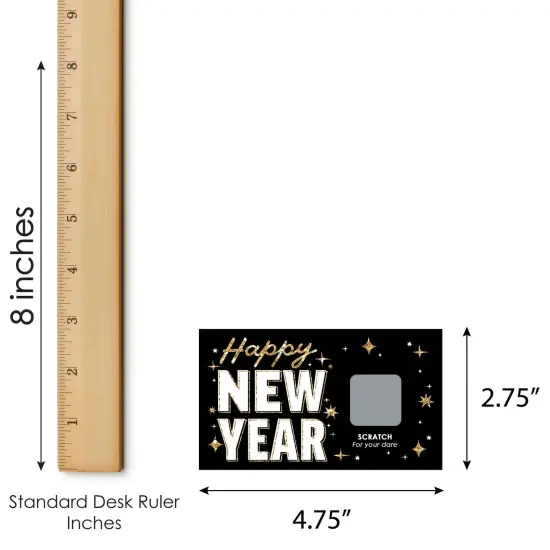 Big Dot of Happiness Hello New Year - NYE Party Game Scratch Off Dare Cards - 22 Count {7}